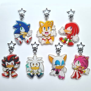 Sonic & Friends - Double Sided Star Holo 3" Charms