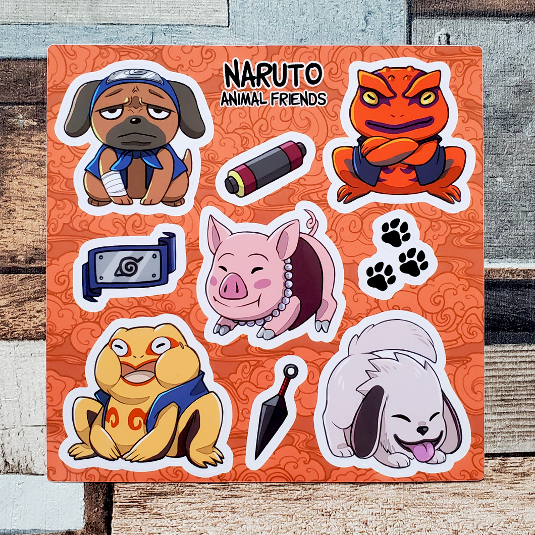 Naruto Animal Friends - Vinyl Sticker Sheet