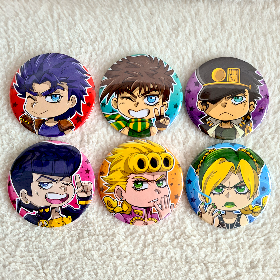 JoJo's Bizarre Adventure - Large 58mm Badges