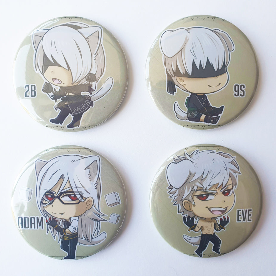 Nier: Automata - Large 58mm Badges