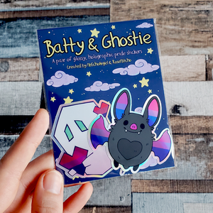 Batty & Ghostie - Holographic Glossy Vinyl Pride Sticker Sets