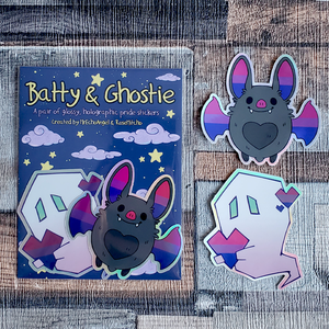 Batty & Ghostie - Holographic Glossy Vinyl Pride Sticker Sets