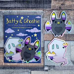 Batty & Ghostie - Holographic Glossy Vinyl Pride Sticker Sets