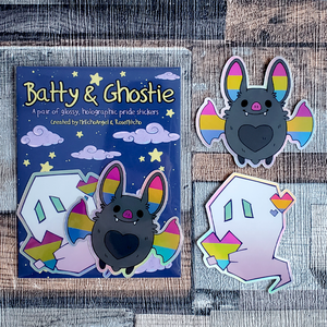 Batty & Ghostie - Holographic Glossy Vinyl Pride Sticker Sets
