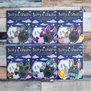 Batty & Ghostie - Holographic Glossy Vinyl Pride Sticker Sets