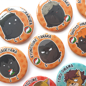 Haikyu!! Karasuno Crows & Friends - Large 58mm Badges