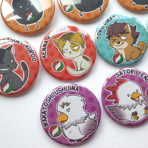 Haikyu!! Karasuno Crows & Friends - Large 58mm Badges