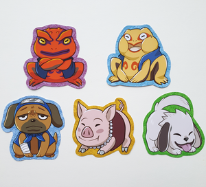 Naruto Animal Friends - Set of 5 Sticker Pack